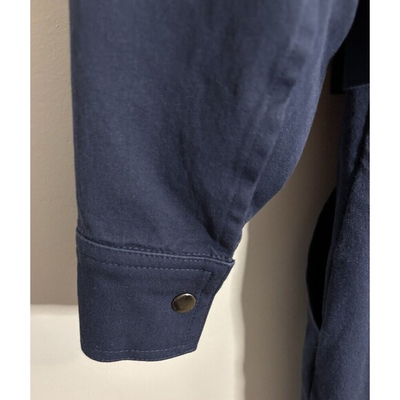 UNIVERSAL STANDARD Navy Belted Stretch Cotton Twill Jumpsuit Women XS/10-12 - Picture 11 of 16